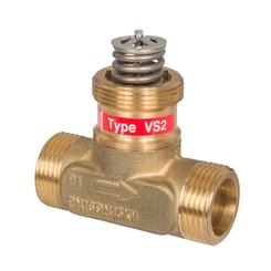 Danfoss VS2 DN15 dvieigis vožtuvas – žalvarinis vožtuvas su spyruokliniu mechanizmu