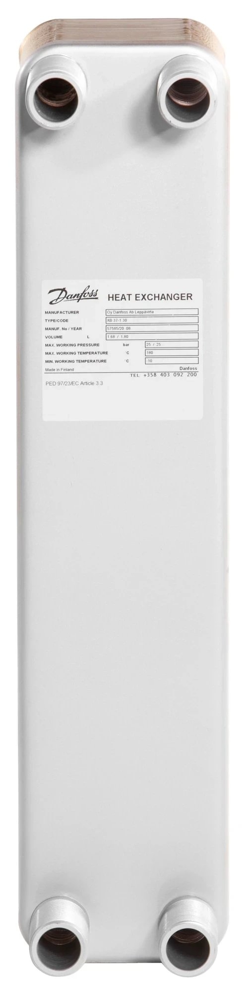Danfoss XB37H-1 Micro Plate lituotas plokštelinis šilumokaitis, G 1", 40 plokštelių, PN 25