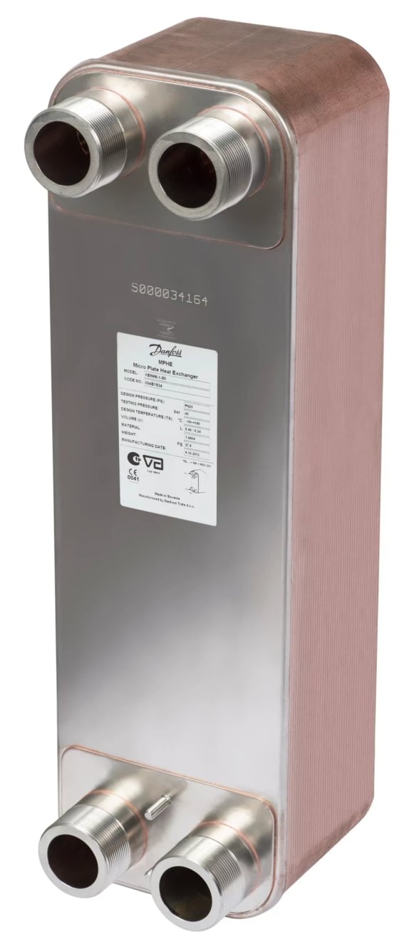 Danfoss XB59M-1 50 1-pakopis lituotas plokštelinis šilumokaitis, G 2", 50 plokštelės, PN 25