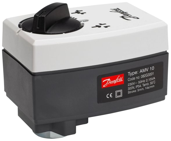 Danfoss AMV 10 elektrinė pavara dvieigiams ir trieigiams vožtuvams, 230 V, 300 N, 14 s/mm
