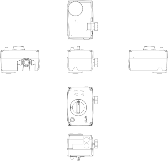 Danfoss AMV 30 greitaeigė elektrinė pavara dvieigiams ir trieigiams vožtuvams, 230 V, 450 N, 3 s/mm