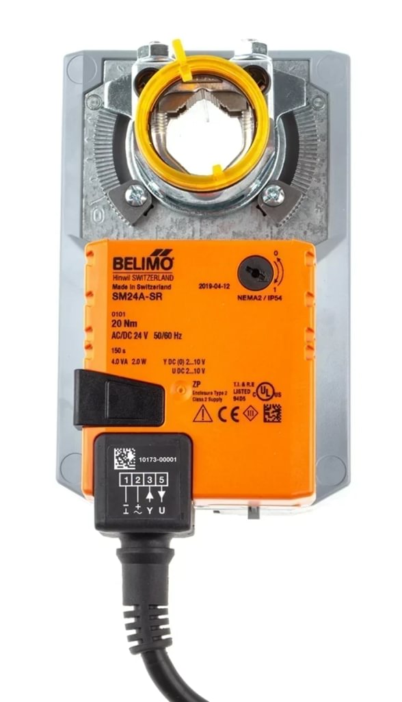 Belimo SM24A-SR modulating damper actuator, 20 Nm, 24 V, 0-10 V, 150 s
