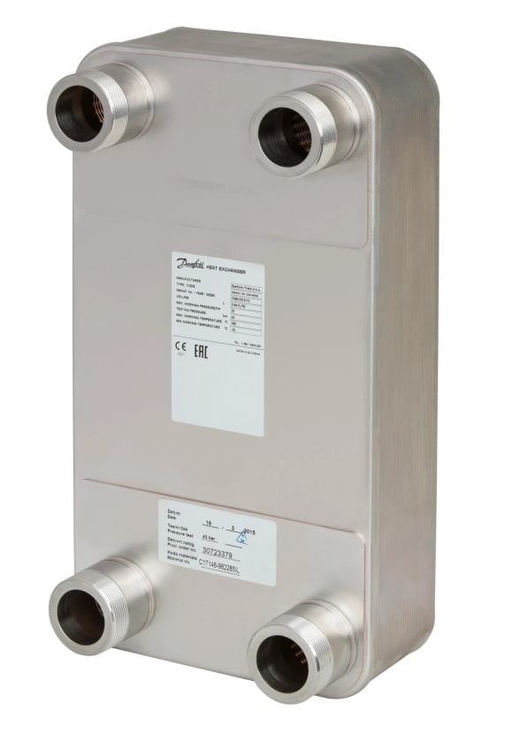 Danfoss XB52M-2 70/70 2-pakopis lituotas plokštelinis šilumokaitis, G 2", 140 plokštelės, PN 25