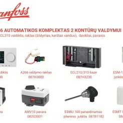 Danfoss ECL Comfort 310 valdiklio komplektas su pavaromis ir jutikliais, 2 kontūrai